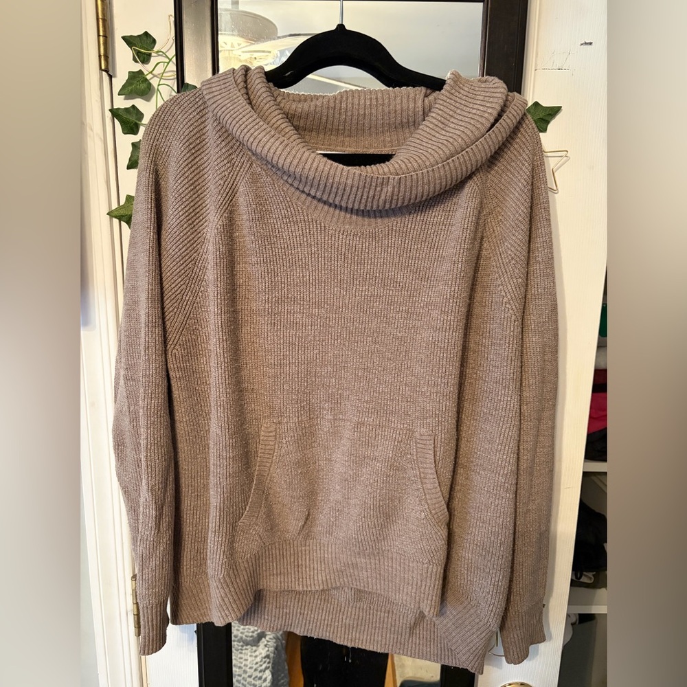 New York & Company Taupe Cowl Neck Sweater